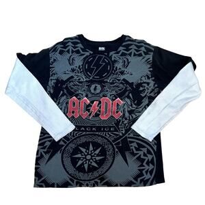 ACDC Black Ice Long Sleeve Graphic T-Shirt Mens Size L